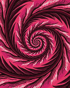 Vibrant Pink Feathered Spiral Swirl Rug