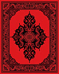 Bold Red Black Ornate Medallion Rug