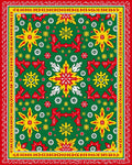 Bold Red Yellow Floral Burst Rug