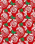 Vivid Red White Green Abstract Swirls Rug