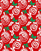 Vivid Red White Green Abstract Swirls Rug