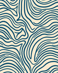 Navy Blue Contemporary Flowing Lines Rug