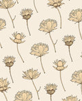 Tan Wildflower Line Art Rug
