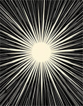 Radiant Sunburst Cream Black Rays Rug
