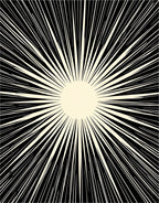 Radiant Sunburst Cream Black Rays Rug