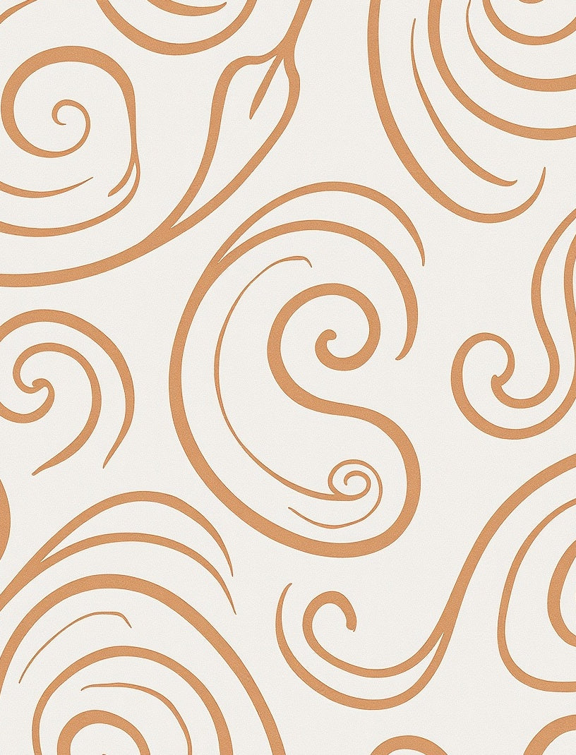 Golden Swirls On Cream Backdrop Rug