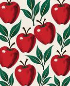 Classic Red Apple Foliage Arrangement Rug