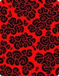 Bold Red Organic Swirls Rug