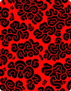 Bold Red Organic Swirls Rug