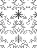 Monochromatic Snowflake And Swirl Arrangement Rug