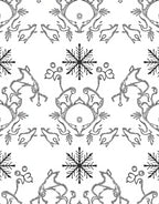 Monochromatic Snowflake And Swirl Arrangement Rug