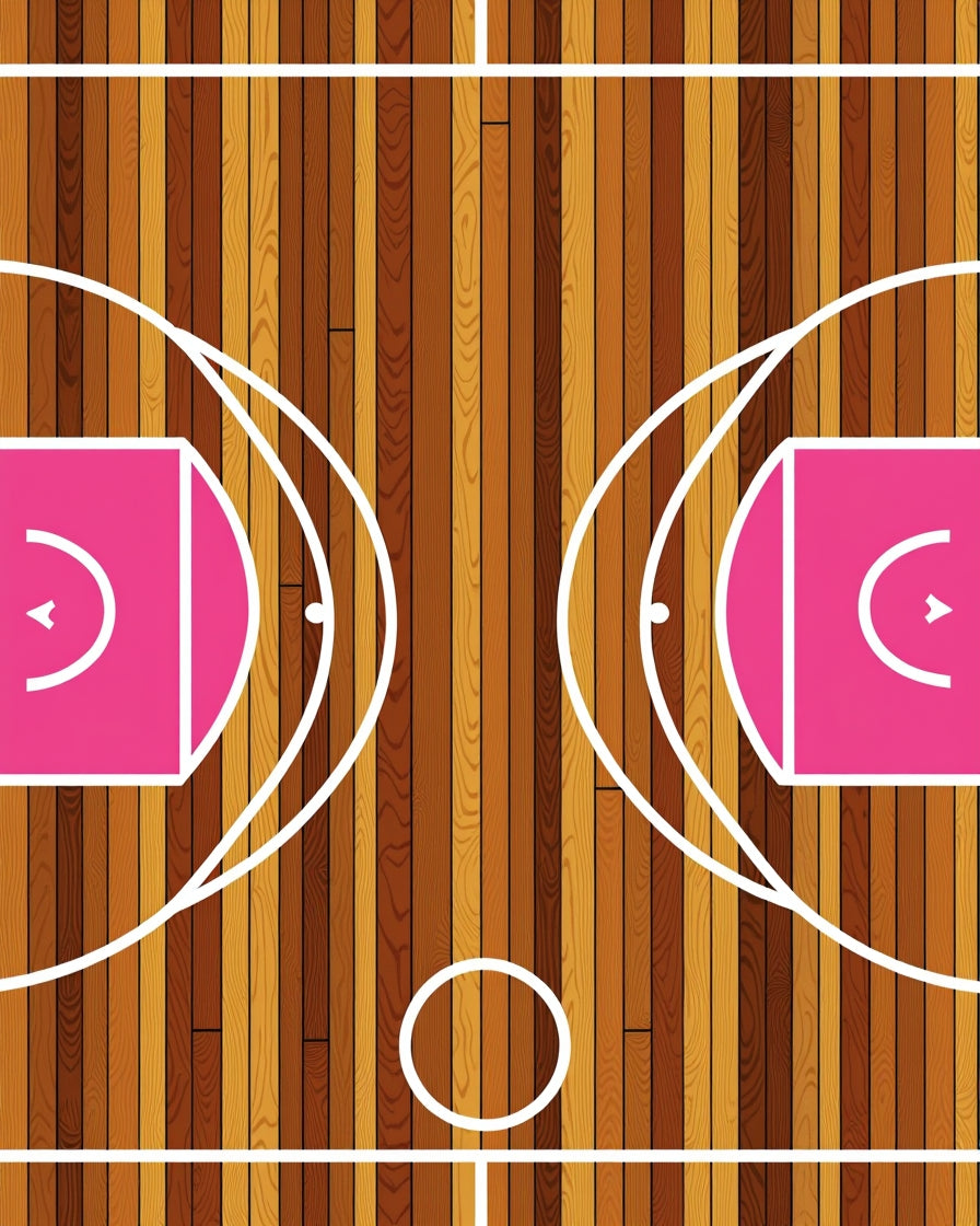 Courtside Pink Geometric Wood Grain Rug