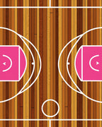 Courtside Pink Geometric Wood Grain Rug
