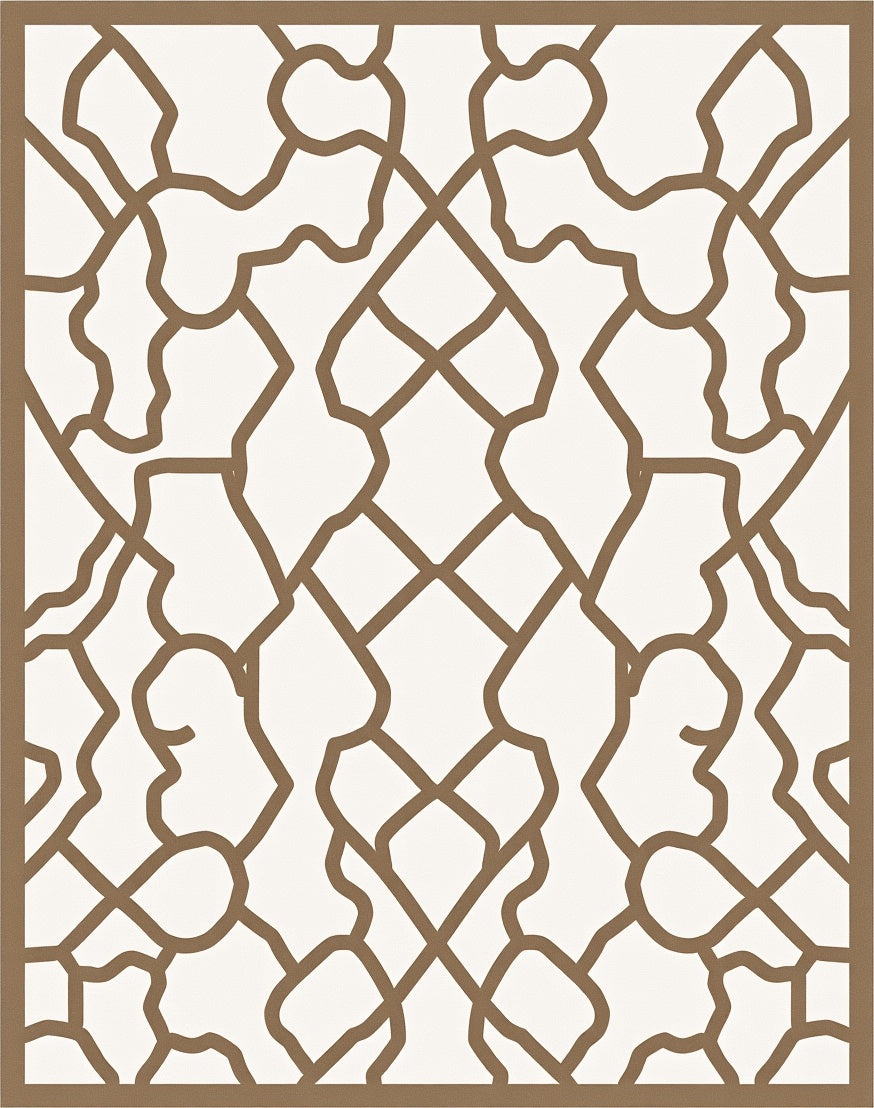 Brown Organic Lattice Art Rug