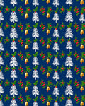 Jolly Blue Christmas Tree Bell Garland Rug