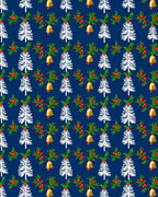 Jolly Blue Christmas Tree Bell Garland Rug
