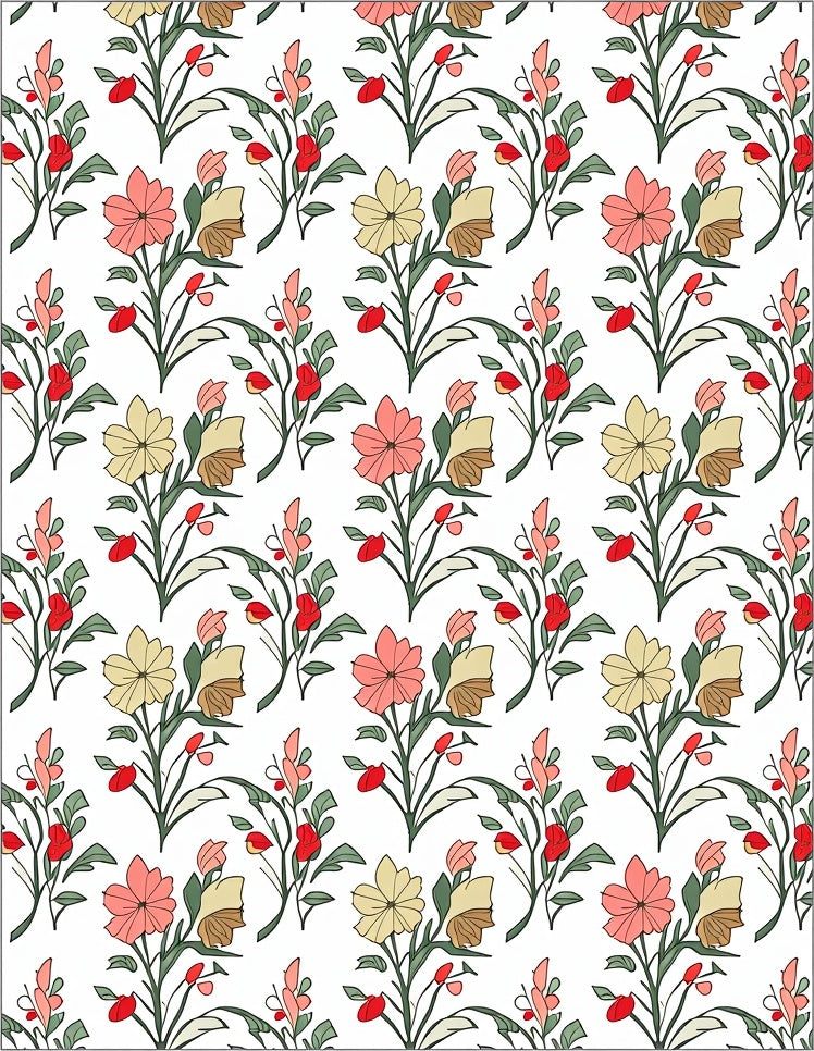 Pastel Floral Botanical Garden Rug