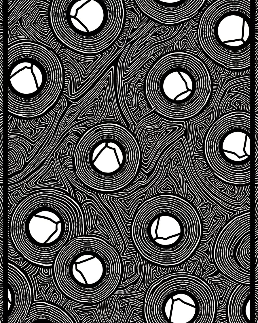 Black White Concentric Circles Abstract Rug