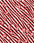 Bold Red White Starburst Stripes Rug