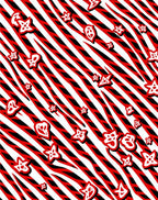 Bold Red White Starburst Stripes Rug