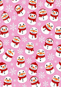 Pink Snowman With Red Scarf Collection Rug