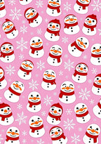 Pink Snowman With Red Scarf Collection Rug
