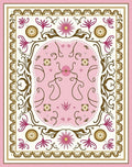 Romantic Pink Floral Garden Scroll Rug