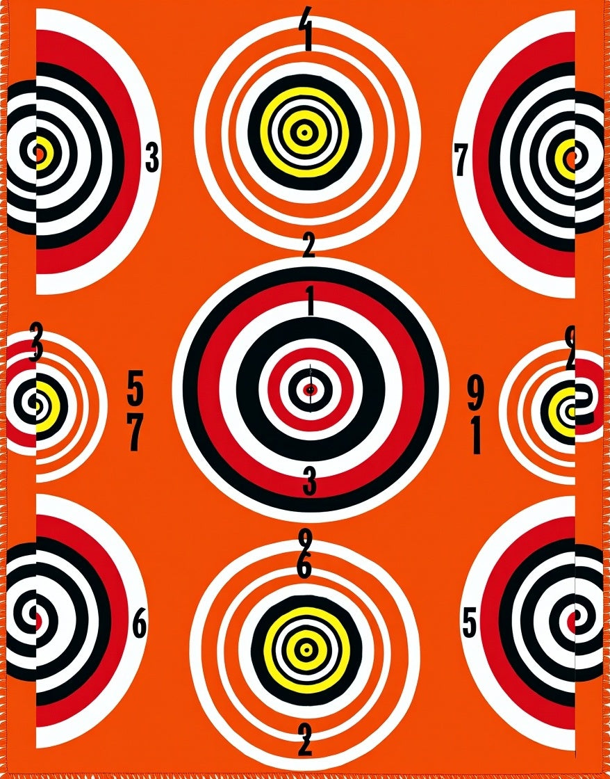 Bold Orange Concentric Circles Rug