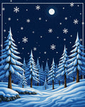 Winter Wonderland Snowy Pine Forest Rug
