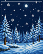 Winter Wonderland Snowy Pine Forest Rug