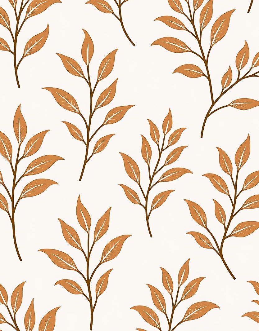Warm Tan Autumn Branch Foliage Rug