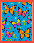 Vibrant Whimsical Butterfly Garden Rug