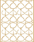 Golden Interlocking Vine Swirl Rug