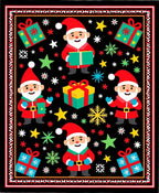 Cute Santa Gifts Stars Snowflakes Rug