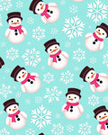 Cute Snowmen Pink Scarf Snowflakes Rug