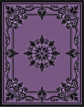 Elegant Lilac Floral Medallion Border Rug