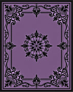 Elegant Lilac Floral Medallion Border Rug