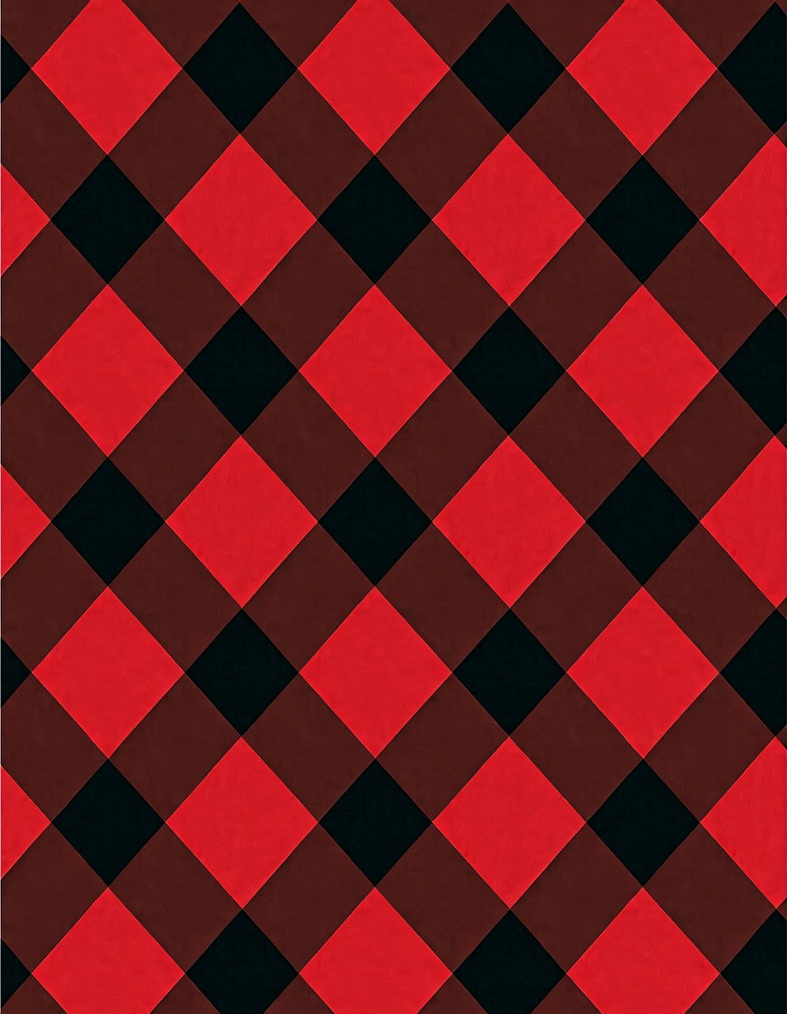 Red Black Buffalo Plaid Checks Rug