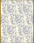 Pastel Blue Floral Swirlery Tapestry Rug