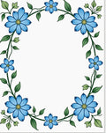 Blue Floral Vine Wreath Rug