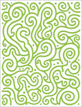 Lively Lime Swirl Curlicue Art Rug