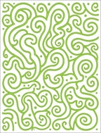 Lively Lime Swirl Curlicue Art Rug