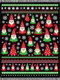 Whimsical Red And Green Gnome Snowflakes Rug