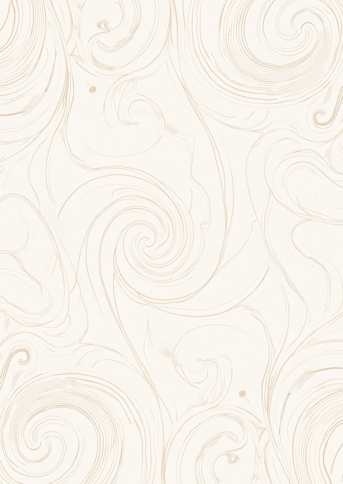 Cream Swirl Swirl Curlicue Curlicues Rug