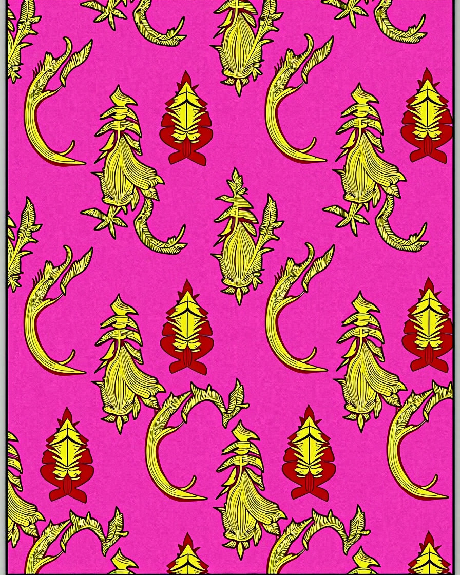 Vibrant Pink Yellow Red Floral Abstraction Rug