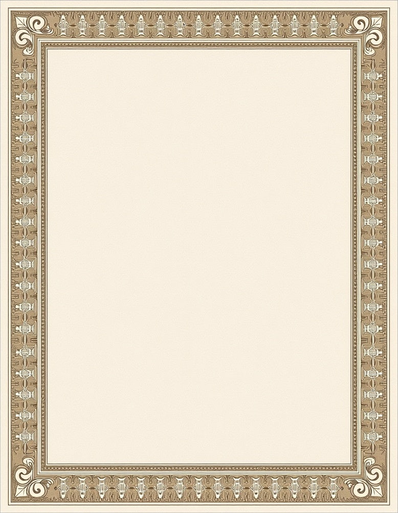 Antique Gold Geometric Border Rug