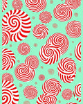 Red White Swirl Lollipop Medallion Rug