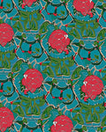 Art Deco Red Abstract Floral Vines Rug