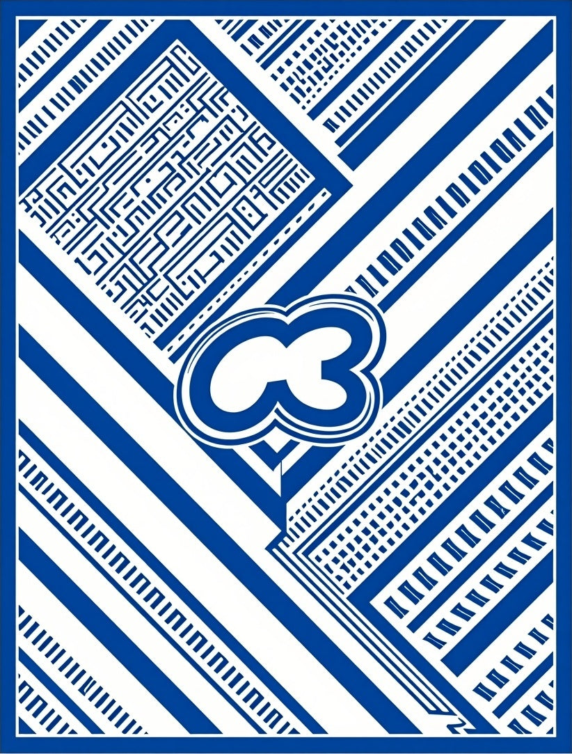 Blue White Geometric Stripe Abstract Rug