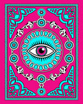 Hot Pink Eye Medallion Rug